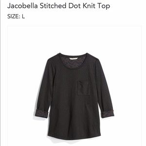 41 HAWTHORN Jacobella Stitched Dot Knit Top Sz L